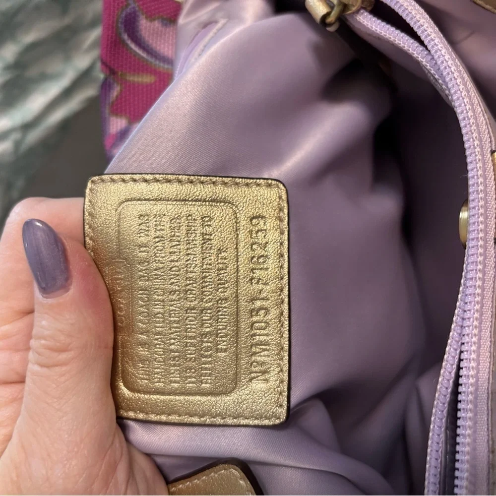 Coach Ashley Floral Satchel Pink Green Gold Y2K Bag